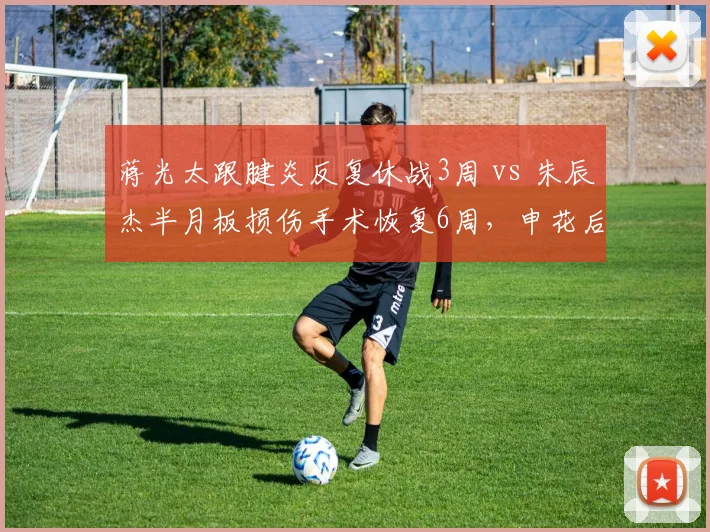 蒋光太跟腱炎反复休战3周 vs 朱辰杰半月板损伤手术恢复6周，申花后防核心伤情更重